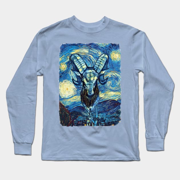 Aries Van Gogh Style Long Sleeve T-Shirt by todos